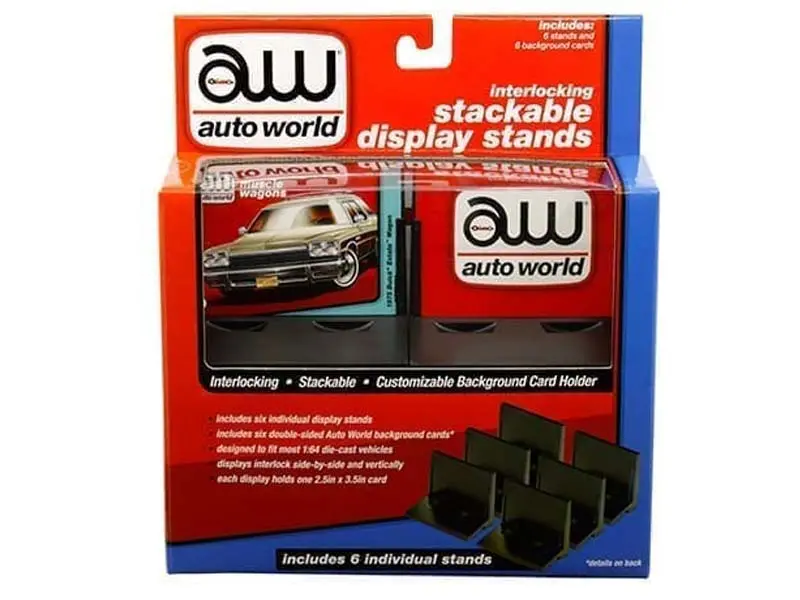Interlocking Stackable Display Stands For Diecast 1:64 Scale Models - Auto World Awdc017 1