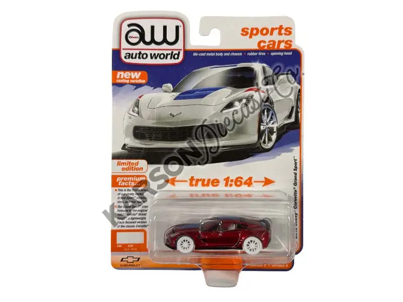 Chase 2018 Chevy Corvette Grand Sport - Arctic White Diecast 1:64 Scale Model - Auto World Awsp176a 1