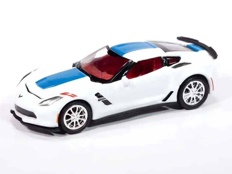 2018 Chevy Corvette Grand Sport - Arctic White Diecast 1:64 Scale Model - Auto World Awsp176a 1