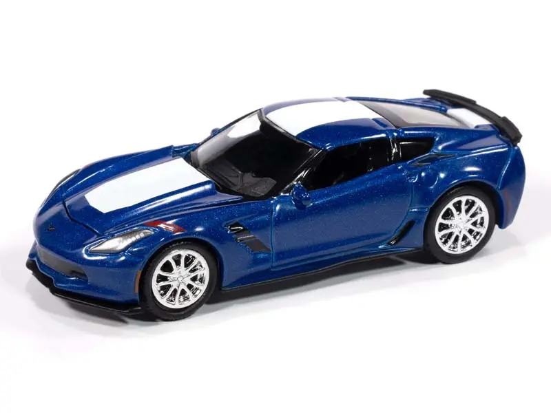 2018 Chevy Corvette Grand Sport - Admiral Blue Diecast 1:64 Scale Model - Auto World Awsp176b 1