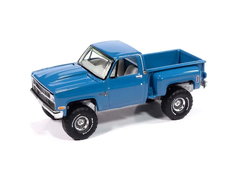 1981 Chevrolet Silverado 10 Pickup Stepside 4X4 – Medium Blue (Premium 2024 Release 3) Diecast 1:64 Scale Model - Auto World Awsp179a 1