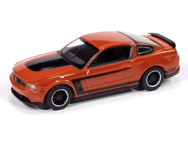 2012 Ford Mustang Boss 302 Competition Orange W/Black Accents (Premium 2025 Release Version B) Diecast 1:64 Scale Model - Auto World Awsp186b 1