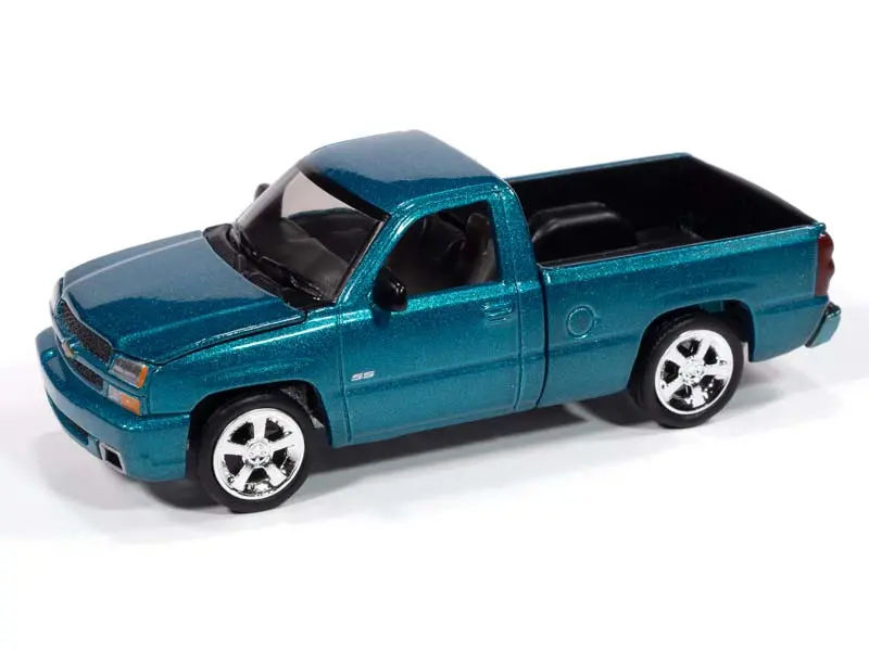 2005 Chevy Silverado Ss Custom (Single Cab) Teal Turquoise Metallic (Premium 2025 Release Version A) Diecast 1:64 Scale Model - Auto World Awsp190a 1