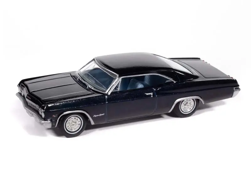 1965 Chevrolet Impala Danube Blue Diecast 1:64 Scale Model - Auto World Awsp193a 1