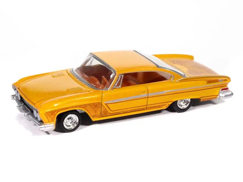 1961 Dodge Phoenix Lowrider Mango Smoothie Metallic W/ Lowrider Graphics Diecast 1:64 Scale Model - Auto World Awsp195a 1