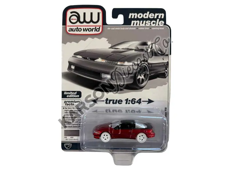 Ultra Red Chase 1991 Eagle Talon Tsi Medium Quartz Metallic Diecast 1:64 Scale Model - Auto World Awsp196b 1