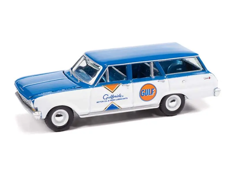 1963 Chevrolet Ii Wagon Gulf (Big Country Collection 2025) Diecast 1:64 Scale Model - Auto World Awsp201 1