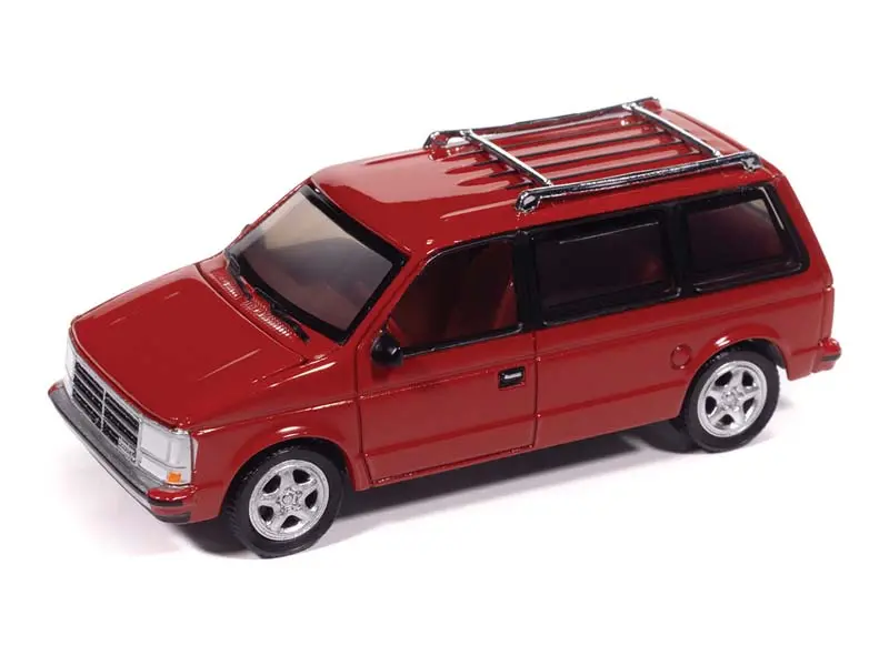 1989 Dodge Caravan Turbo - Red Flash Red-Custom Order Diecast 1:64 Scale Model - Auto World Awsp206a 1