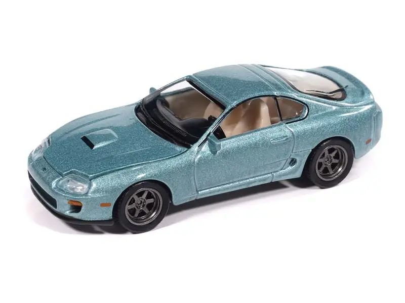 1998 Toyota Supra - Caribbean Green Diecast 1:64 Scale Model - Auto World Awsp209b 1