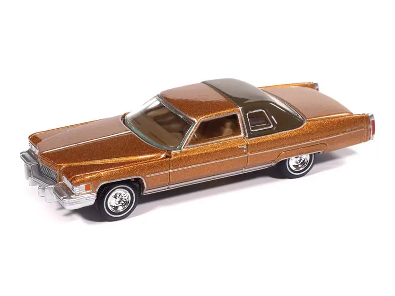 1976 Cadillac Coupe De Ville - Amberlite Firemist Poly Diecast 1:64 Scale Model - Auto World Awsp210a 1