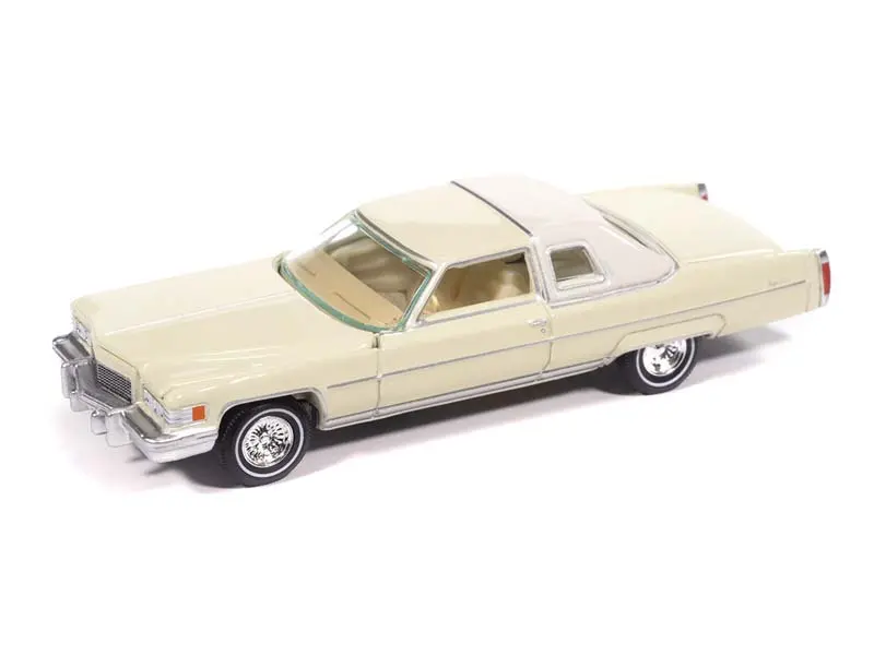 1976 Cadillac Coupe De Ville - Phoenician Ivory Diecast 1:64 Scale Model - Auto World Awsp210b 1