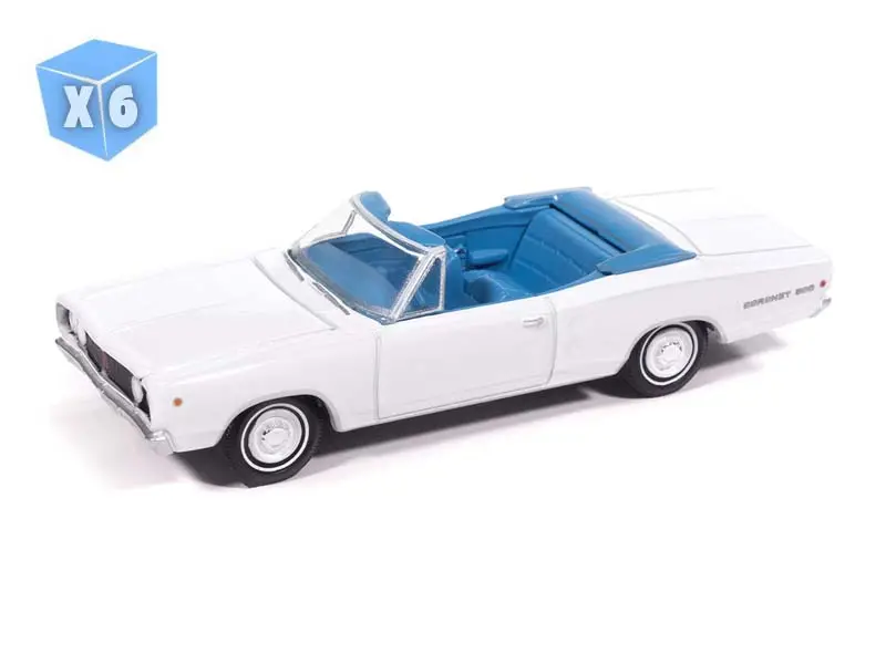 6 Pack 1968 Dodge Coronet 500 Convertible - White Diecast 1:64 Scale Model - Auto World Awsp212b 1