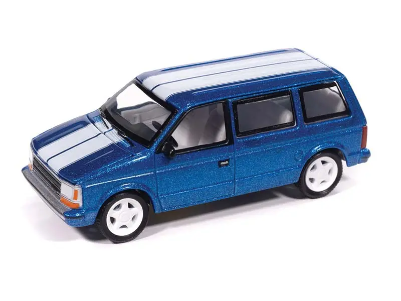 1989 Plymouth Voyager Turbo - Daytona Blue Diecast 1:64 Scale Model - Auto World Awsp213b 1