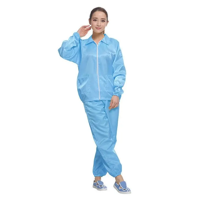 Anti Static Split Lapel Dustless Clothing Food Protection Stripe Clean Clothes, S, M, L, Xl, Xxl, Xxxl 1