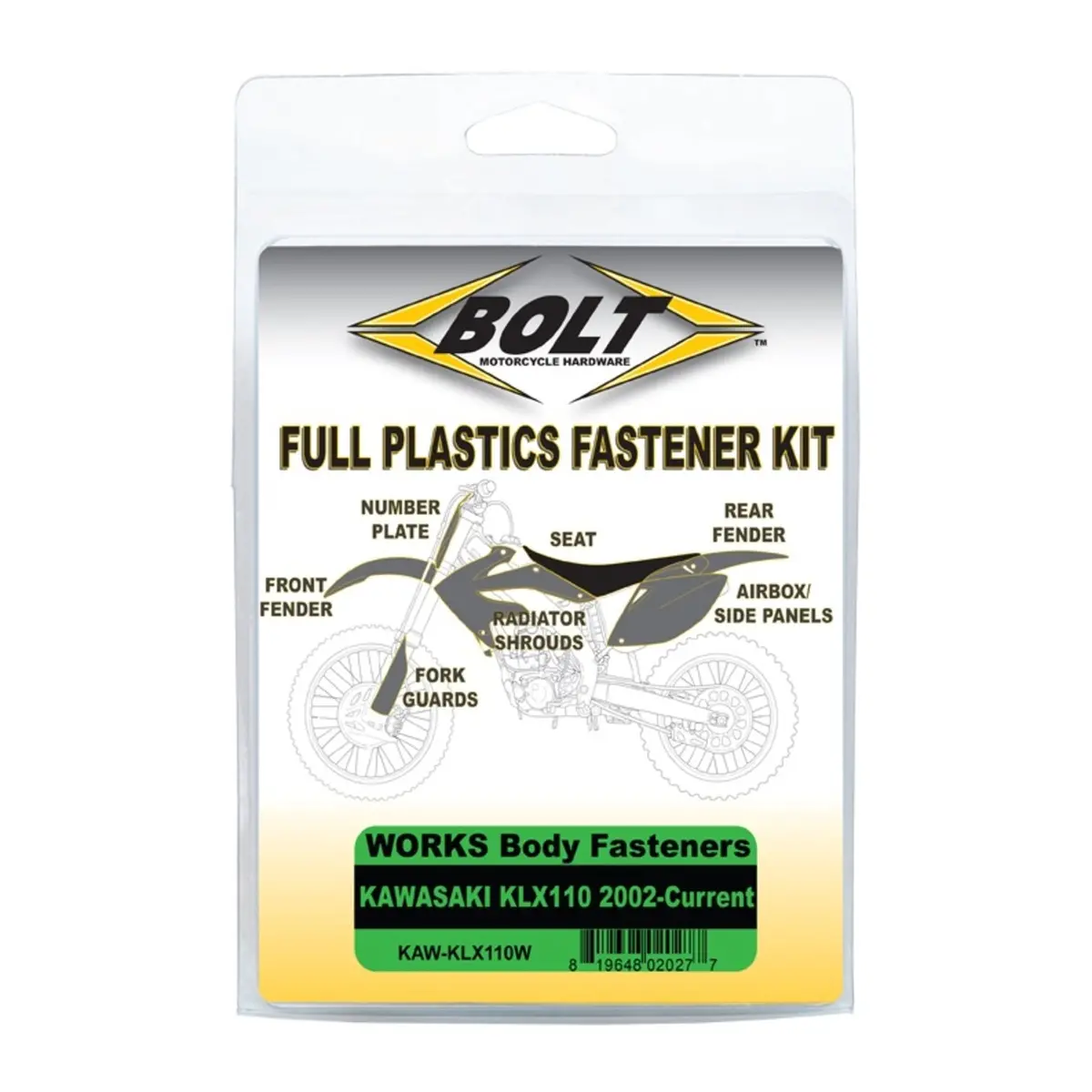 Bolt Body Work Fastener Kit Kawasaki Klx110 '02-Current (Works Kit) 1