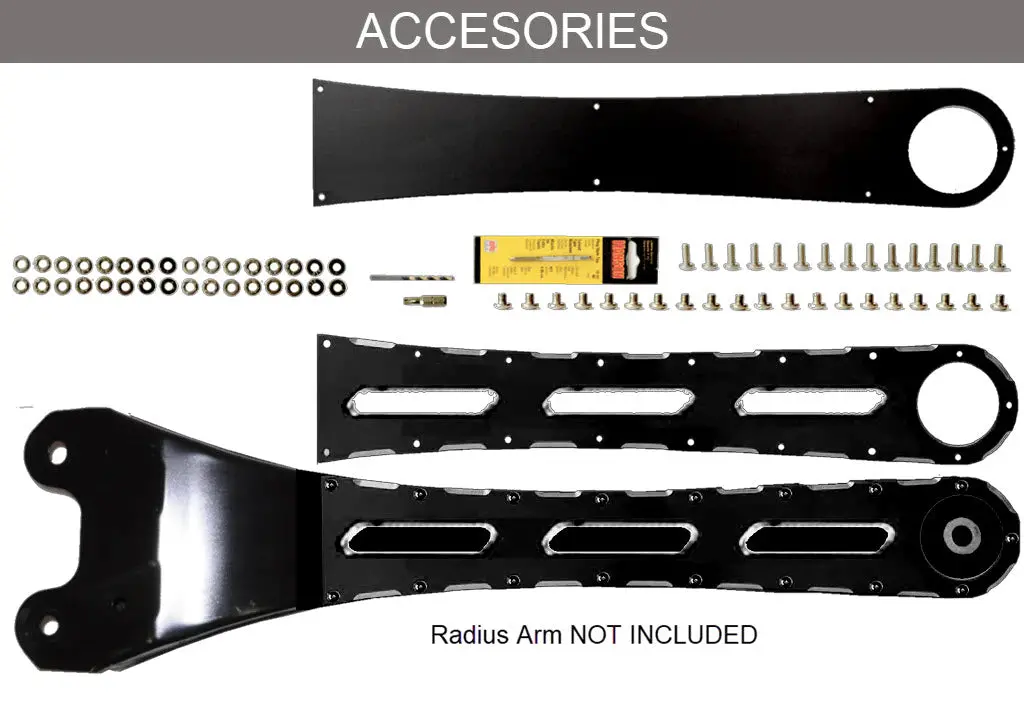 “Rad” Series (Radius Arm) 2017 2022 F250 F350 Super Duty Identity Arm Badge Kit 1