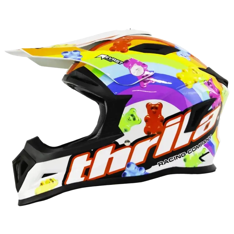 Thrila Mx762n Candy Gloss Helmet - Gloss White/Bear 1