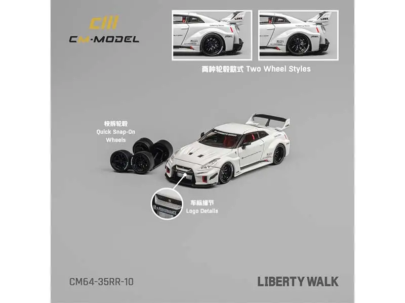 Nissan Lbwk Supersilhouette 35Gt-Rr – White Diecast 1:64 Scale Model - Cm Model Cm64-35Rr-10 1