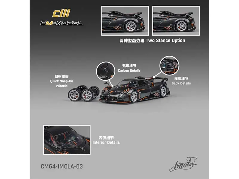 Pagani Imola – Metallic Grey Diecast 1:64 Scale Model - Cm Model Cm64-Imola-03 1