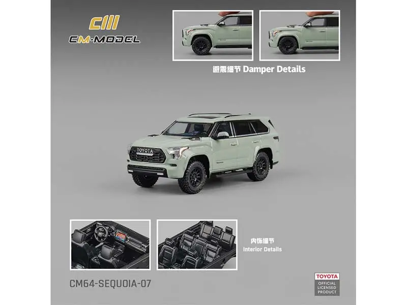 Pre-Order Toyota Sequoia Trd-Pro – Lunar Rock Diecast 1:64 Scale Model - Cm Model Cm64-Sequoia-07 1