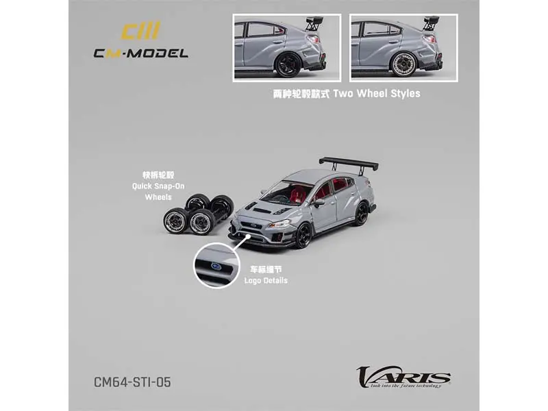 Subaru Sti Varis Widebody 1.0 – Gray Diecast 1:64 Scale Model - Cm Model Cm64-Sti-05 1