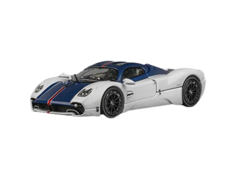 Pre-Order Pagani Utopia – Bianco Benny W/ Blue Francia Carbon & Rosso Monza Stripes Diecast 1:64 Scale Model - Cm Model Cm64-Utopia-08 1