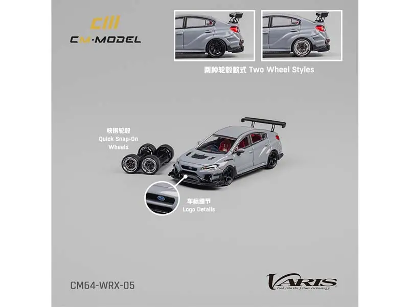Subaru Wrx Varis Widebody 2.0 – Gray Diecast 1:64 Scale Model - Cm Model Cm64-Wrx-05 1