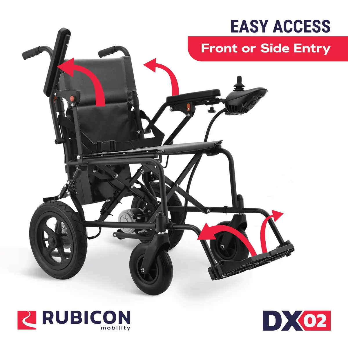 Rubicon Dx02 - Affordable, Lightweight & Powerful Electric Wheelchair: Foldable, Portable & Airline-Approved For Travel | Economical Power Wheelchair 1