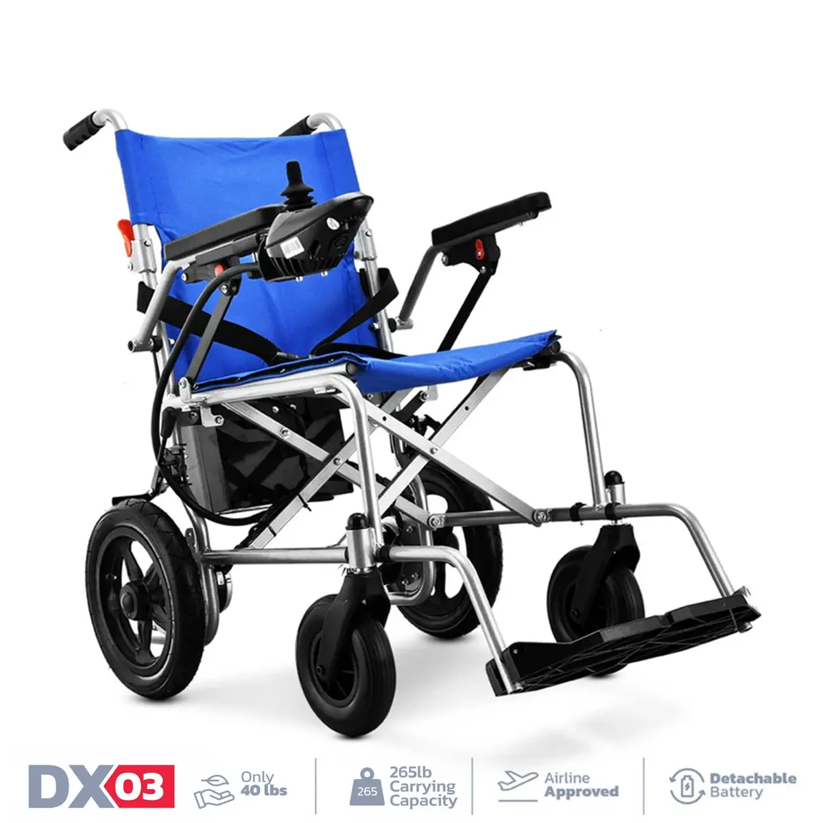 Rubicon Dx03 - Lightweight, Foldable & Powerful Electric Wheelchair: Affordable, Airline-Approved, Travel Friendly | Economical Power Wheelchair 1