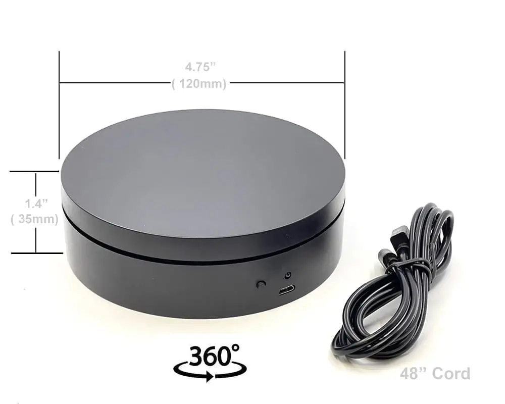 Mini Turntable Display 4.75″ – Black For 1:64 / 1:43 Scale Models - E12-Bk 2