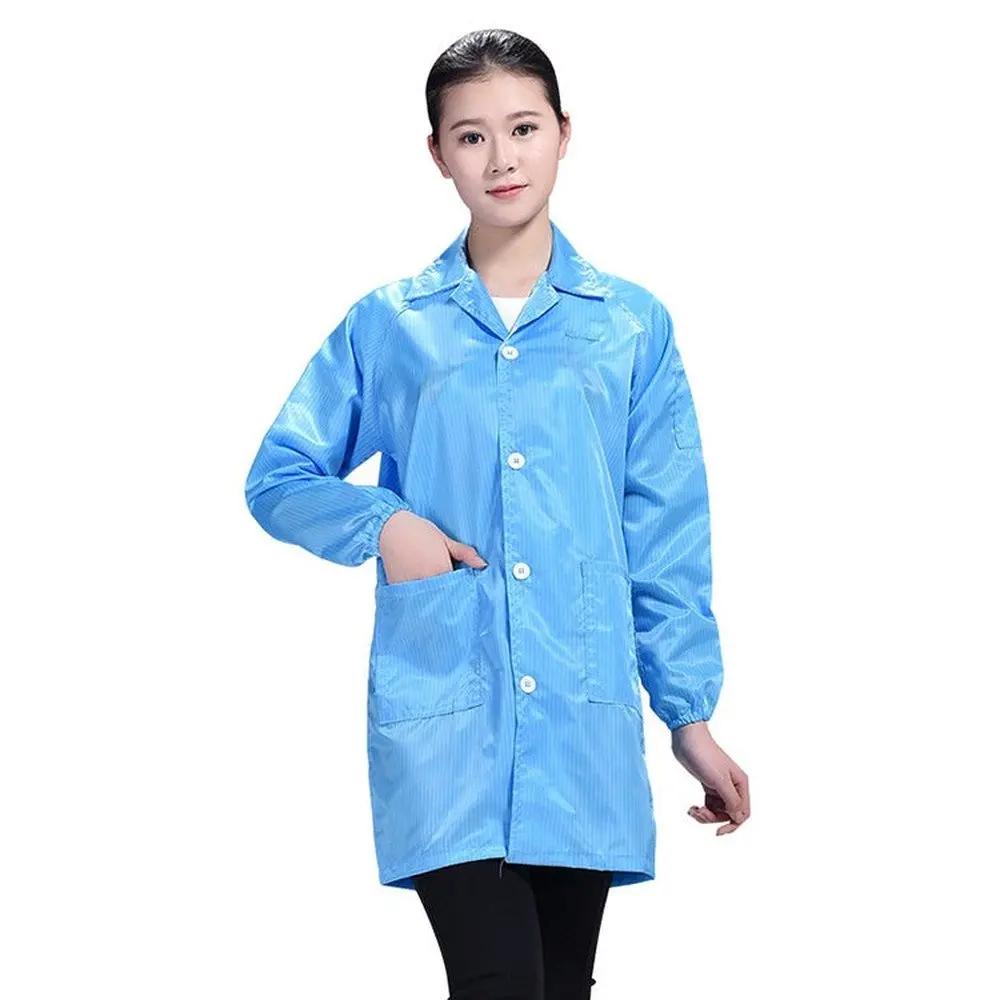 Electronic Factory Anti Static Blue Dust-Free Clothing Stripe Dust-Proof Clothing, S, M, L, Xl 1