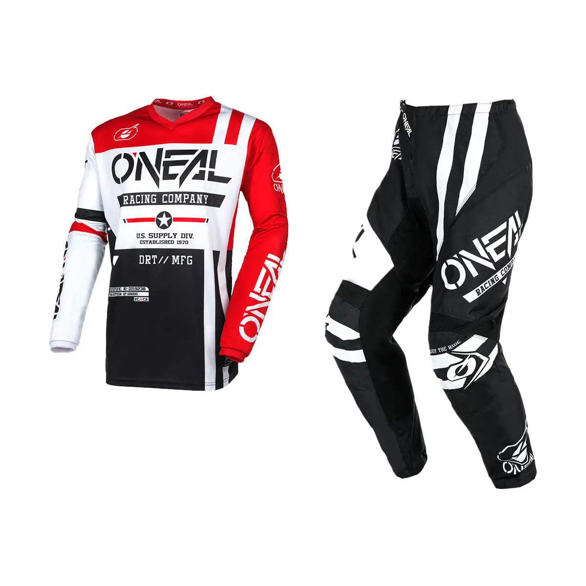 Oneal 2026 Youth Element Warhawk Gear Set - Black/White/Red 1