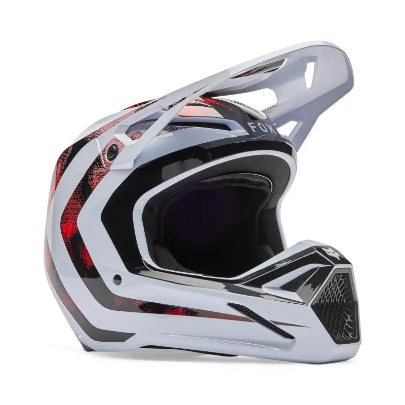 Fox 2026 V1 Kairos Helmet - White/Flo Red 1