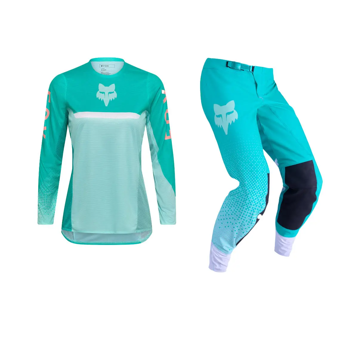 Fox 2026 Womens Flexair Fracture Gear Set - Aqua 1