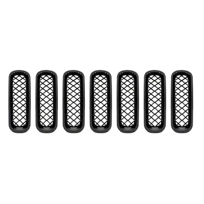 '07-18 Jeep Wrangler Jk Gloss Black Grille Insert / Overlay Gi/414Blk 1