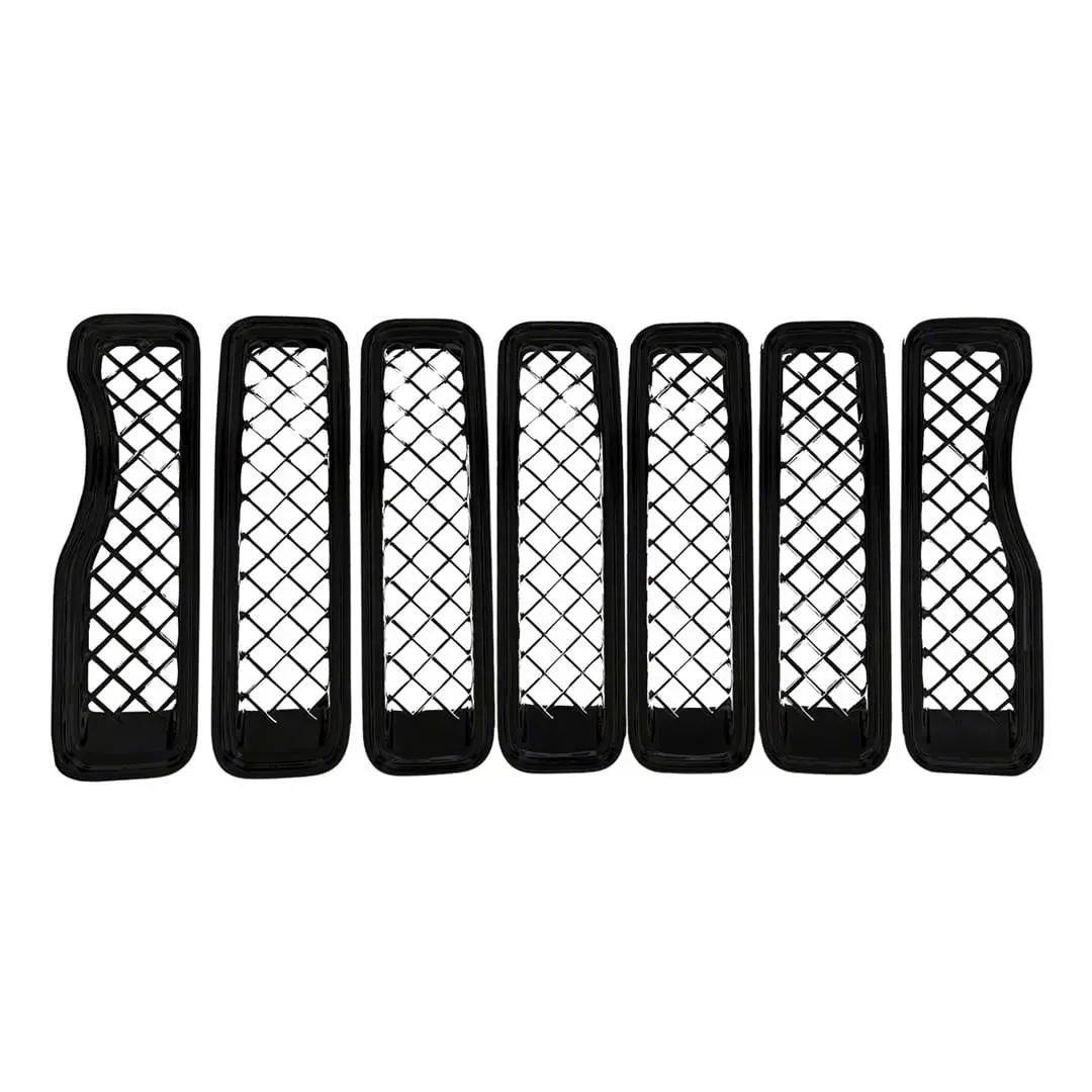 '18-23 Jeep Wrangler Jl Gloss Black Grille Insert / Overlay Gi/495Blk 1