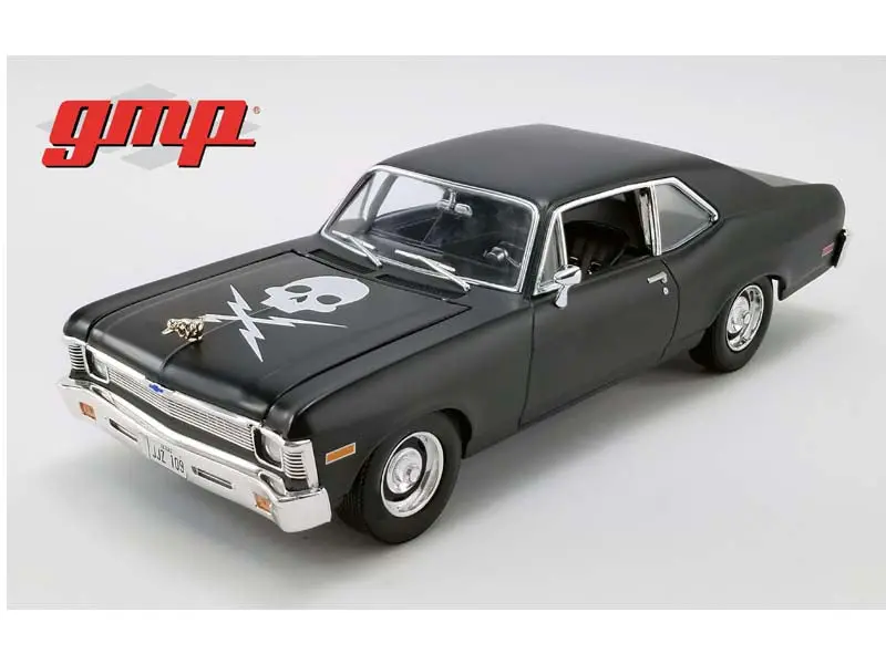 1971 Chevrolet Nova Matte Black (Death Proof) Diecast 1:18 Scale Model Car - Gmp 18925 1