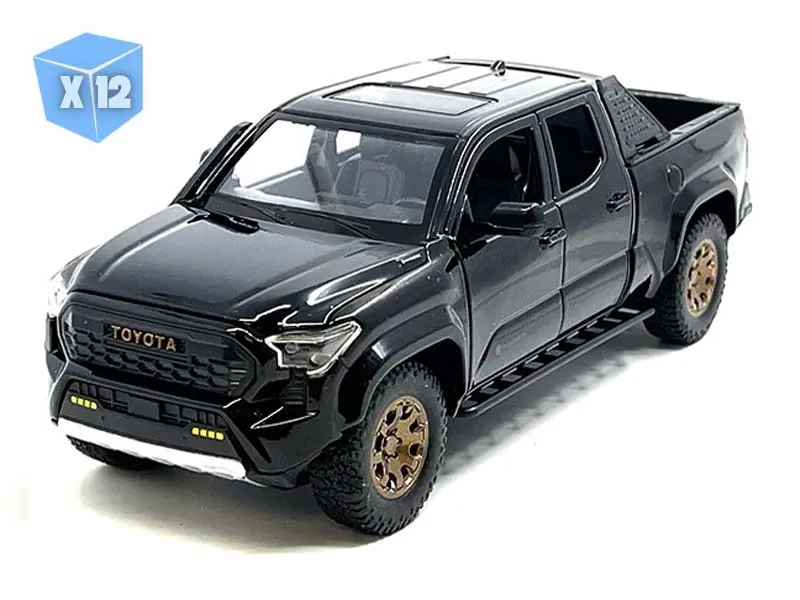 12 Pack 2024 Toyota Tacoma Trailhunter Edition – Black (Limited Edition) Diecast 1:24 Scale Model - Mijo H08777bk 1
