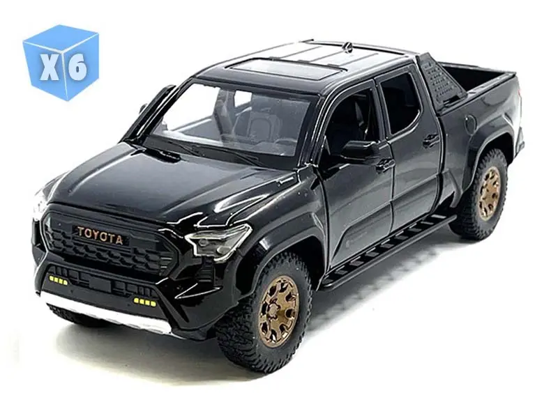 6 Pack 2024 Toyota Tacoma Trailhunter Edition – Black (Limited Edition) Diecast 1:24 Scale Model - Mijo H08777bk 1