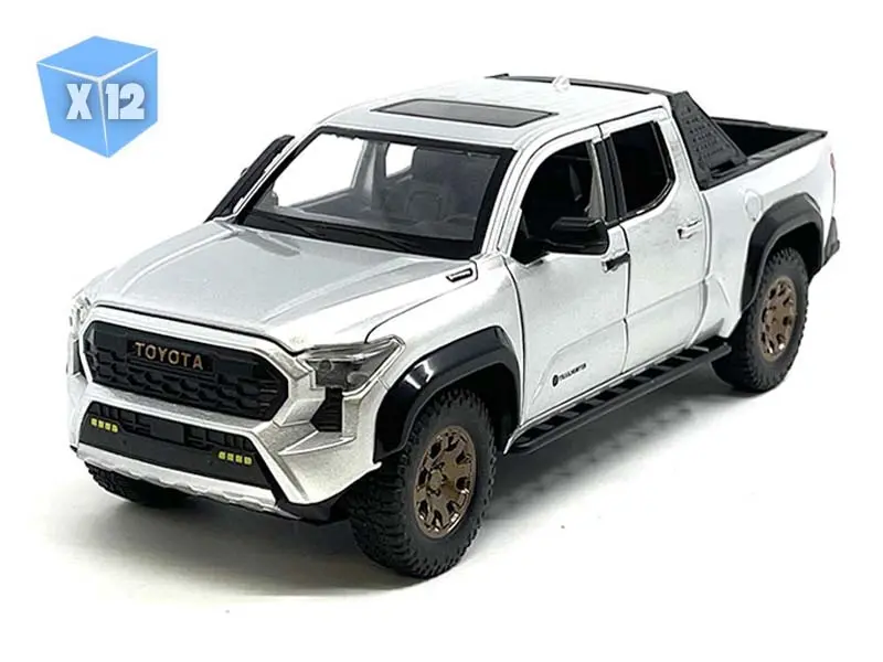12 Pack 2024 Toyota Tacoma Trailhunter Edition – Silver (Limited Edition) Diecast 1:24 Scale Model - Mijo H08777sil 1