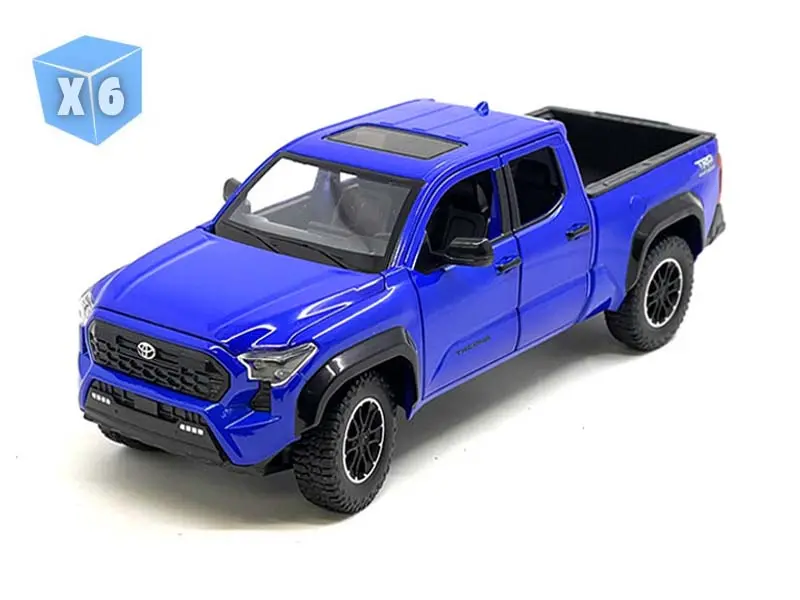 6 Pack 2024 Toyota Tacoma Trd Off-Road Edition – Blue (Limited Edition) Diecast 1:24 Scale Model - Mijo H08778bl 1