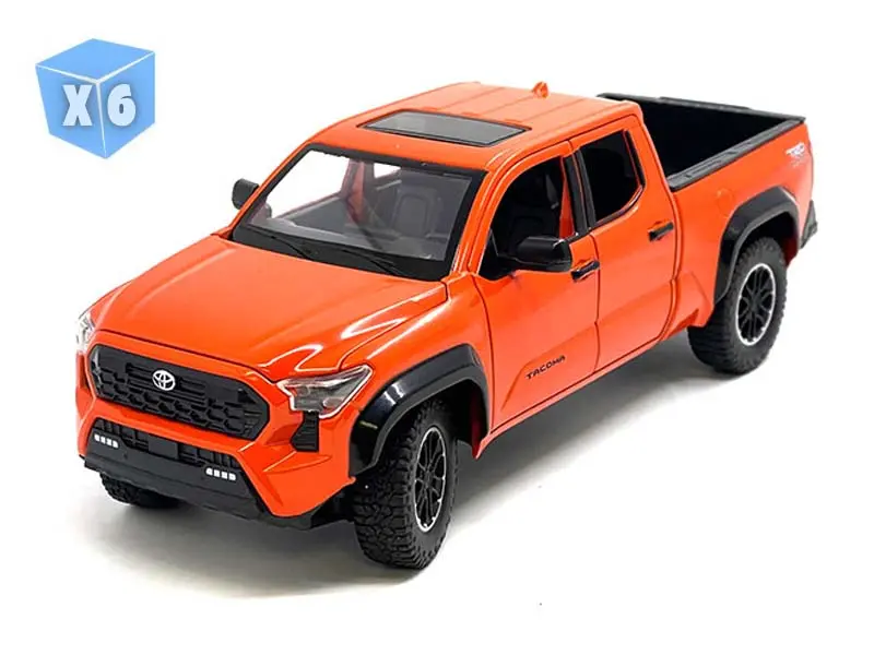 6 Pack 2024 Toyota Tacoma Trd Off-Road Edition – Octane Orange (Limited Edition) Diecast 1:24 Scale Model - Mijo H08778or 1