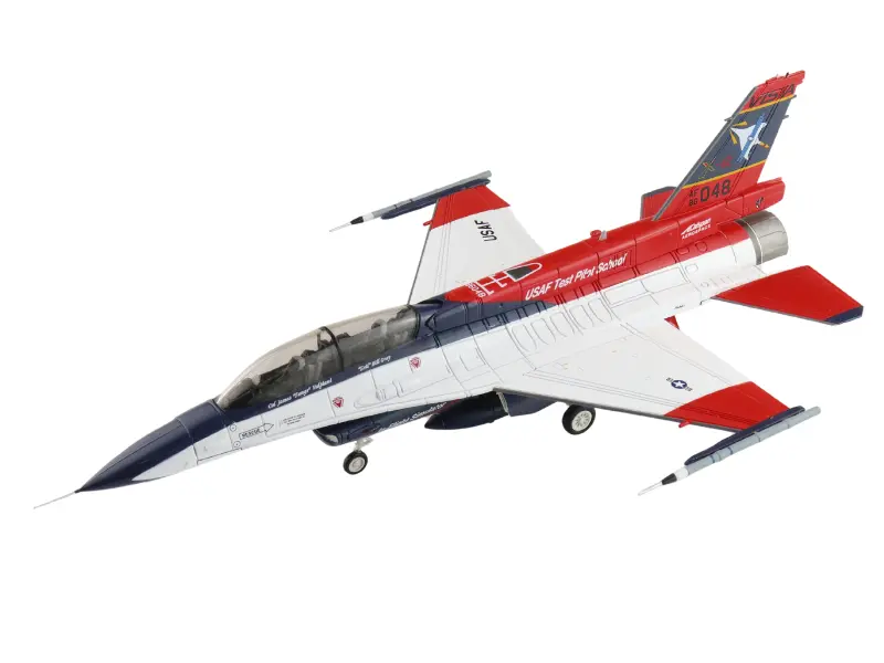 Lockheed Martin X-62A Vista 86-0048 Usaf Test Pilot School, Edwards Afb (W/2 X Acmi Pod + 1 Center Fuel Tank) Diecast 1:72 Scale Model - Hobby Master Ha38042 1