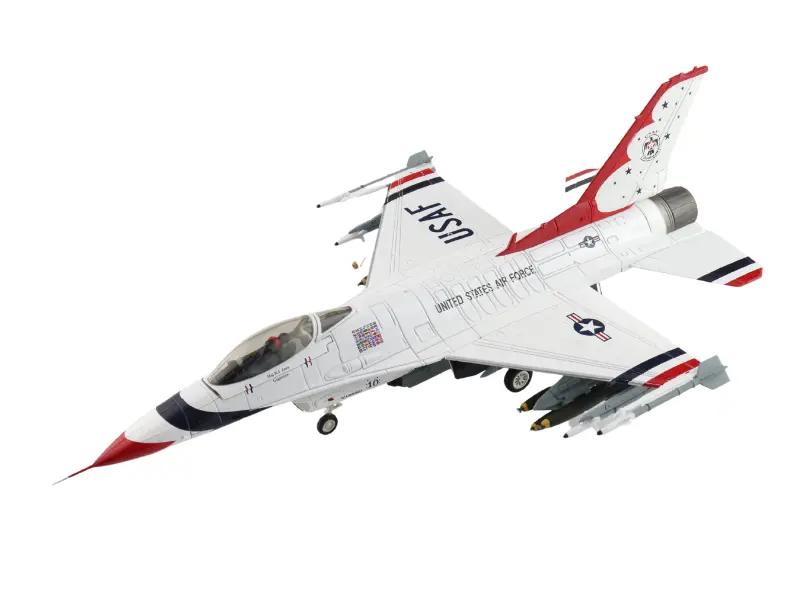 General Dynamics F-16C Thunderbirds (Warbird) No.10 Usaf 1988 Diecast 1:72 Scale Model - Hobby Master Ha38044mc 1