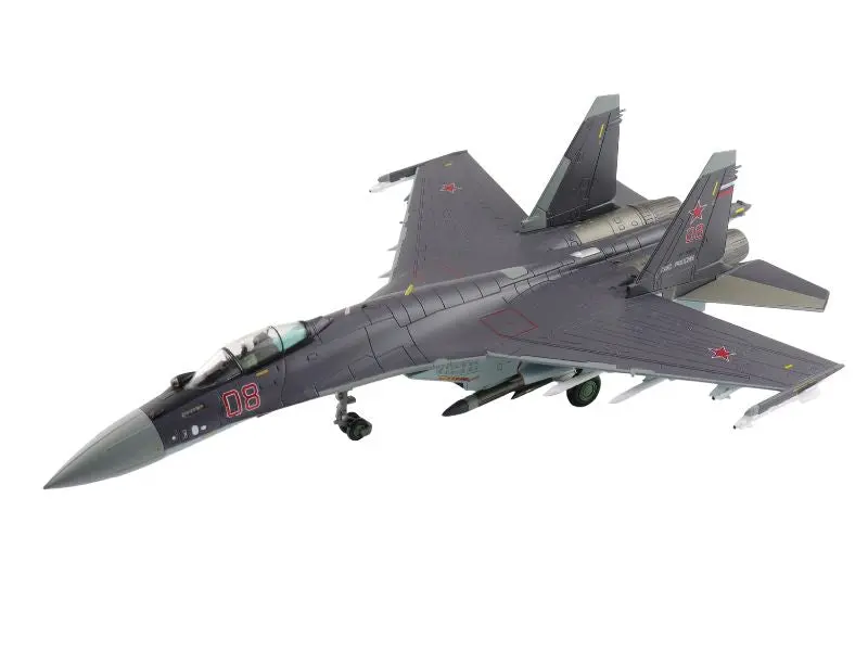 Sukhoi Su-35S Flanker E, Red 08/Rf-93648 Russian Air Force Zhuhai Jinwan Airport 2014 Diecast 1:72 Scale Model - Hobby Master Ha5712 1