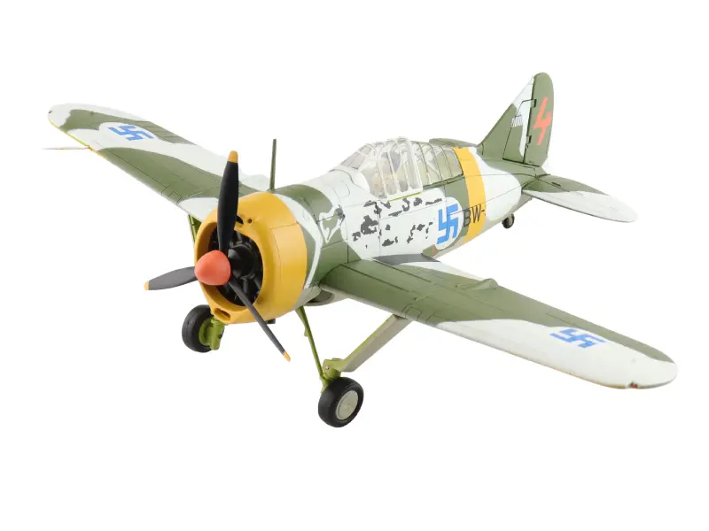 Brewster Model 239 - Buffalo (Winter Scheme) Bw364, 3/Lelv 24, Flown By Wo Ilmari Juutilainen March 1942 Diecast 1:48 Scale Model - Hobby Master Ha7014 1