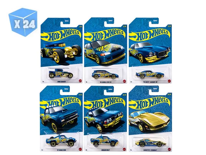 Pre-Order 24 Pack Pearl & Chrome 2025 J Case Assortment Diecast 1:64 Scale Model - Hot Wheels Hdh54-956J 1