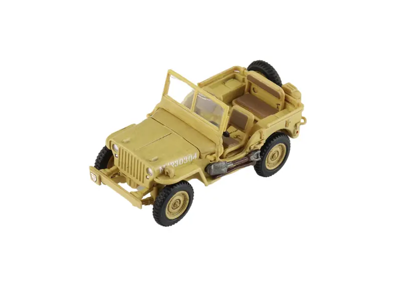 U.S. 1/4 Ton Military Vehicle - British 8Th Army 1943 Gen. Bernard Montgomery Diecast 1:72 Scale Model - Hobby Master Hg4217 1