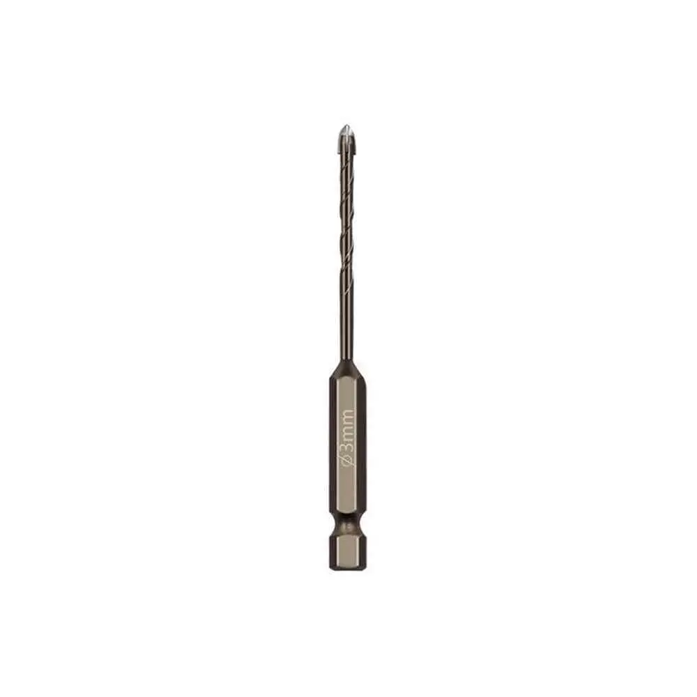 Hexagonal Shank Spiral Flute Cross Alloy Drill Bits Glass Tile Four Edge Drivers, 3Mm, 4Mm, 5Mm, 6Mm, 8Mm, 10Mm 1