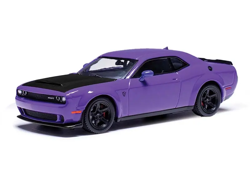 2018 Dodge Challenger Srt Demon - Plum Crazy Diecast 1:43 Scale Model - Ixo America Ia43001 1